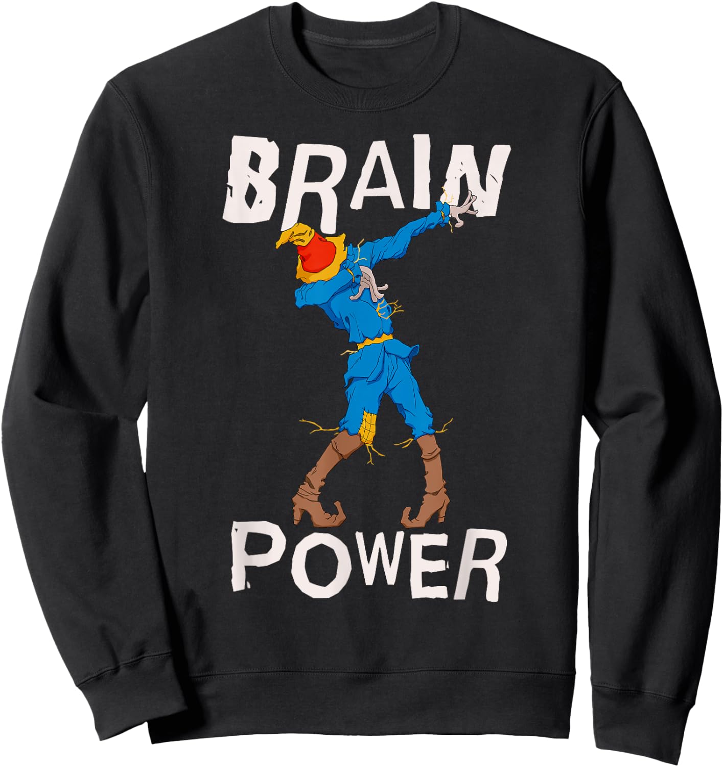 Fun Dabbing Scarecrow The Wizard of Oz Scarecrow Brain Power Sweatshirt - Sweatshirt | Black