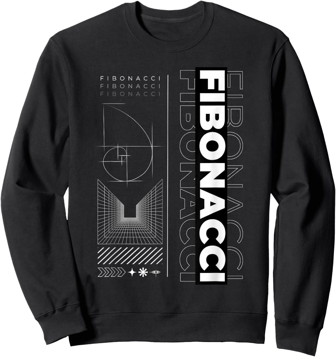 Fibonacci Golden Spiral Sweatshirt - Sweatshirt | Black
