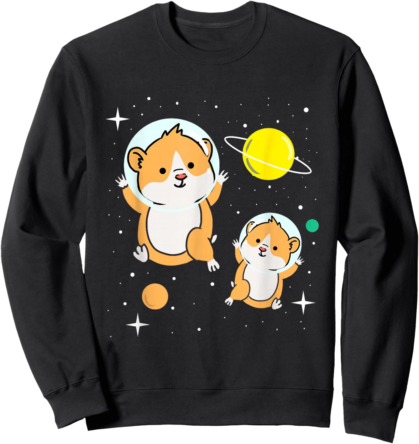Hamster In Space Hamster Lover Gift Sweatshirt - Sweatshirt | Black