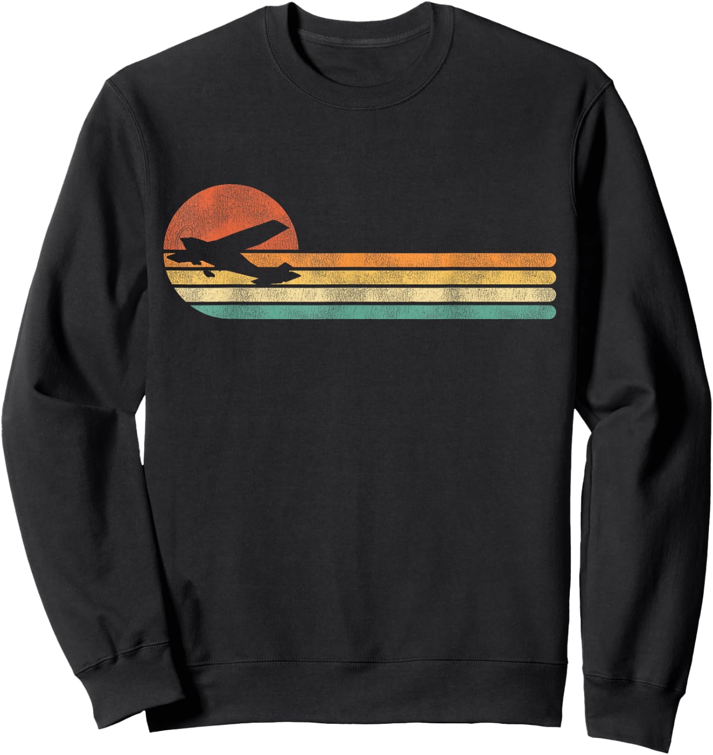 Airplane Pilot Vintage Sweatshirt - Sweatshirt | Black