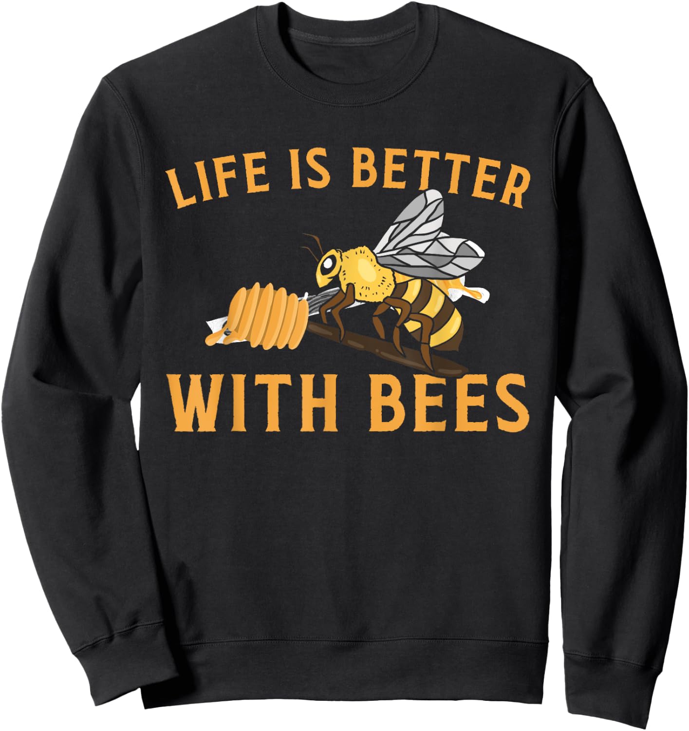 Cool Bee Design Women Honey Bumble Bee Beekeeping Sweatshirt - Sweatshirt | Black