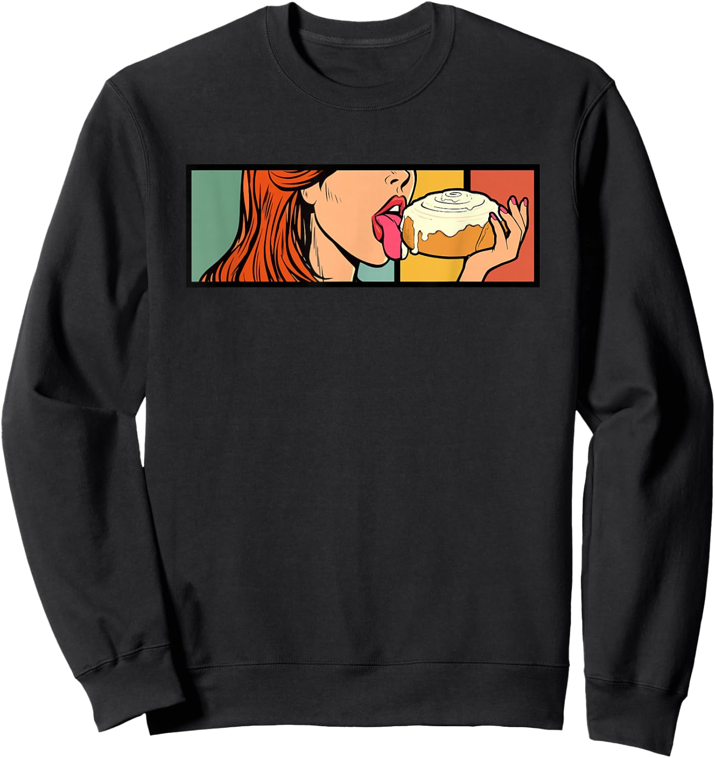Cinnamon Roll Honey Bun Retro Vintage Bread Baker Baking Sweatshirt - Sweatshirt | Black