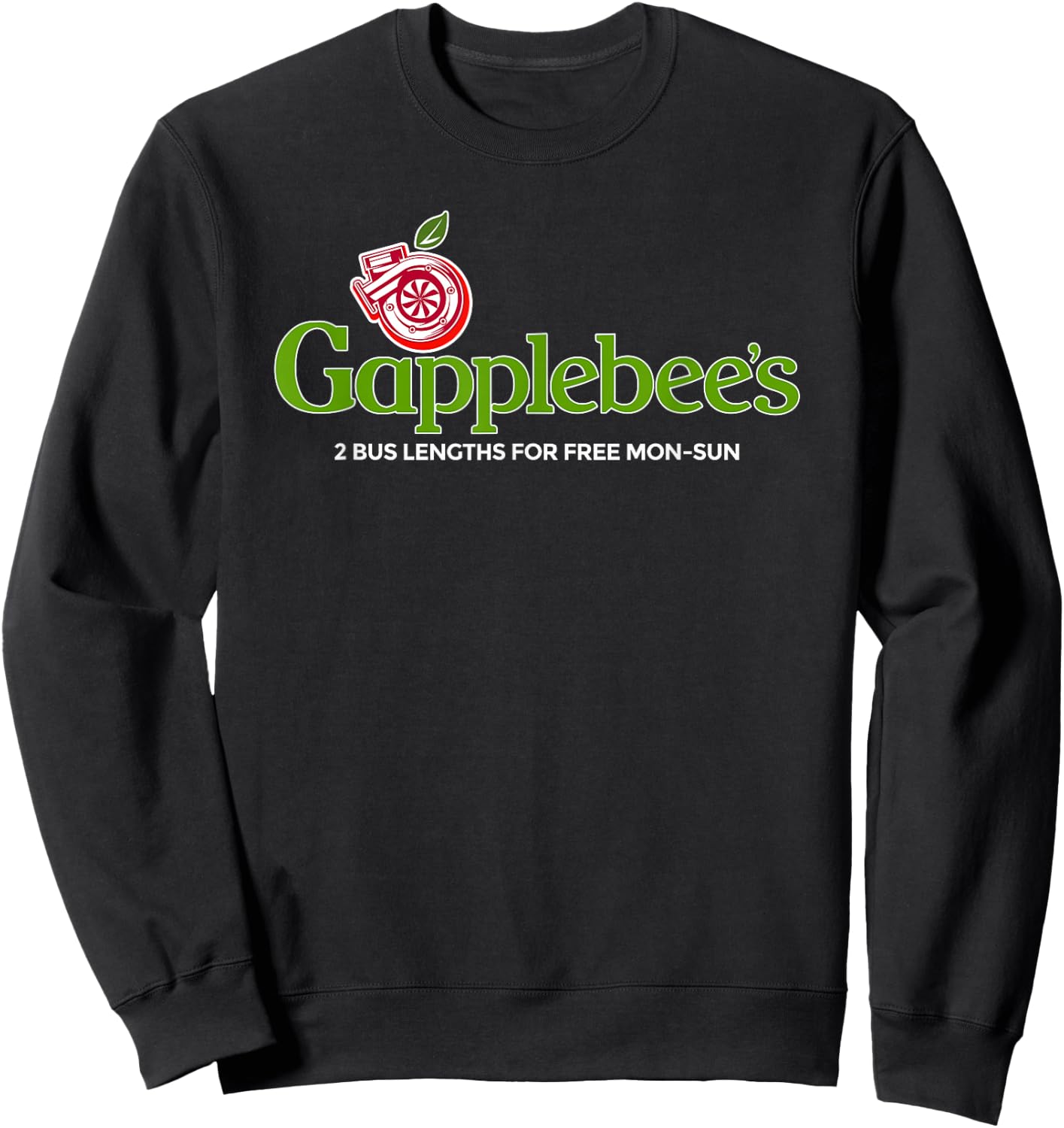 Gapplebee's Drag Racing American Muscle Turbo Boosted Small Sweatshirt - Sweatshirt | Black