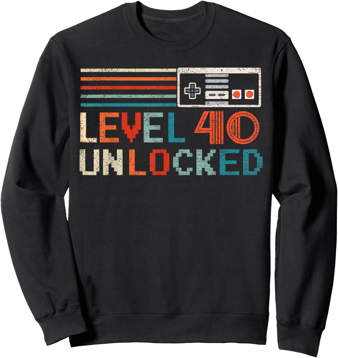 Unlocked Level 40 Birthday Boy Video Game Controller Sweatshirt - Sweatshirt | Black