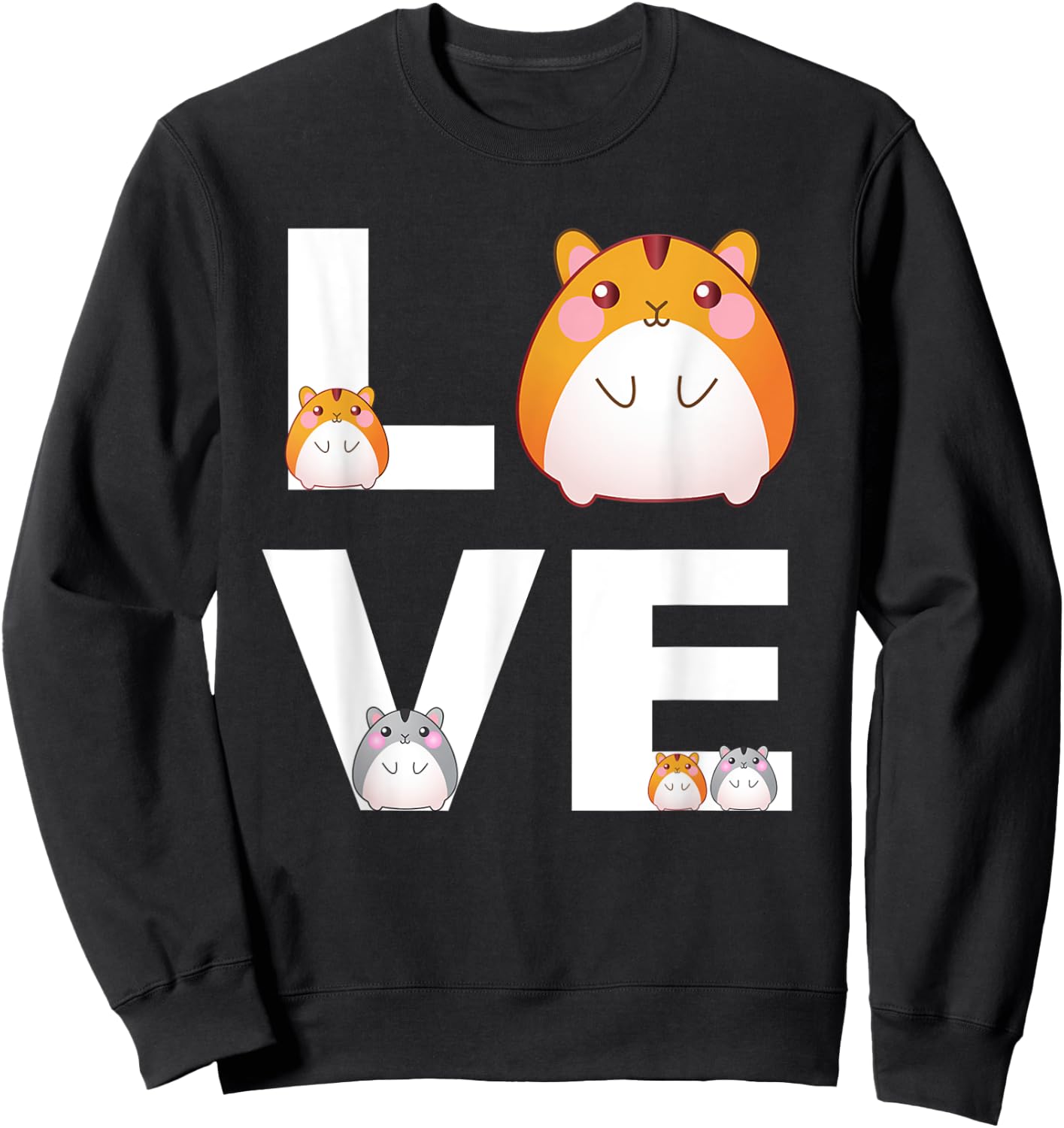 Hamster Love Cute Hamsters Shirt Animal Toys Pets Lovers Sweatshirt - Sweatshirt | Black