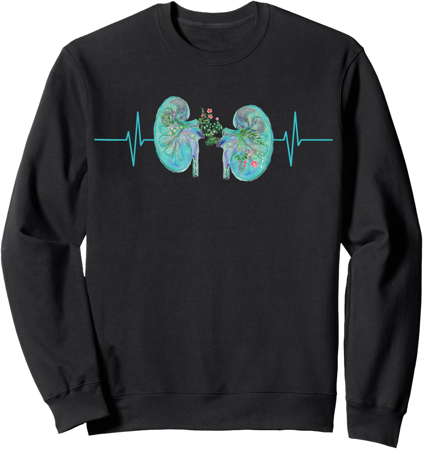 Nephrology Nurse Dialysis Technician Kidney Heartbeat RN Sweatshirt - Sweatshirt | Black