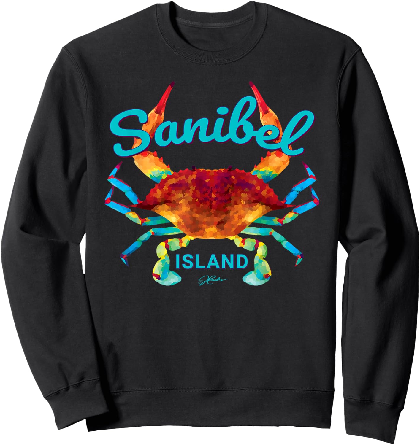 JCombs: Sanibel Island, FL, Blue Crab Sweatshirt - Sweatshirt | Black