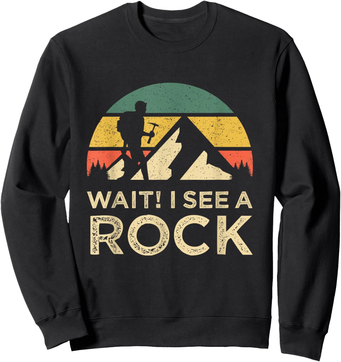 Wait I See A Rock Geology Rock Collector Geologist Sweatshirt - Sweatshirt | Black