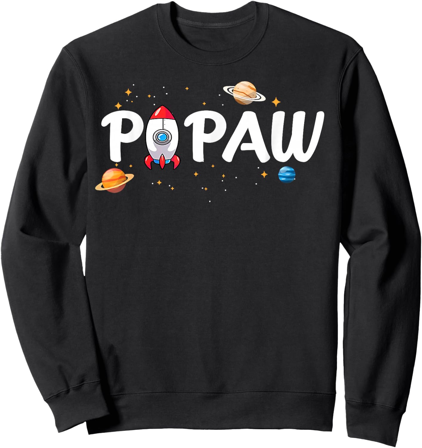 Papaw of The Birthday Boy Astronaut 1st Birthday Family Sweatshirt - Sweatshirt | Black