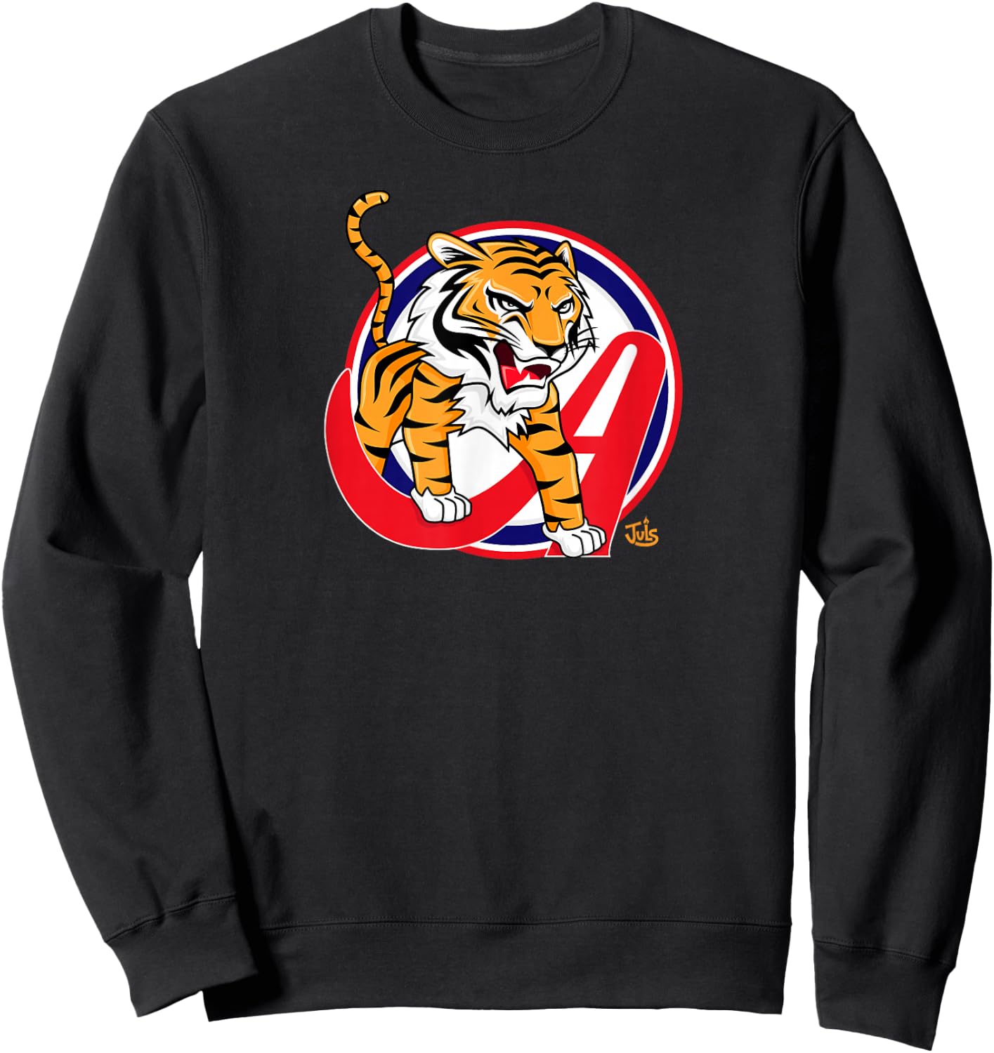 Juls Designs - Tigres Aragua - Venezuela -Kids Black Cotton Blend Sweatshirt - Sweatshirt | Black