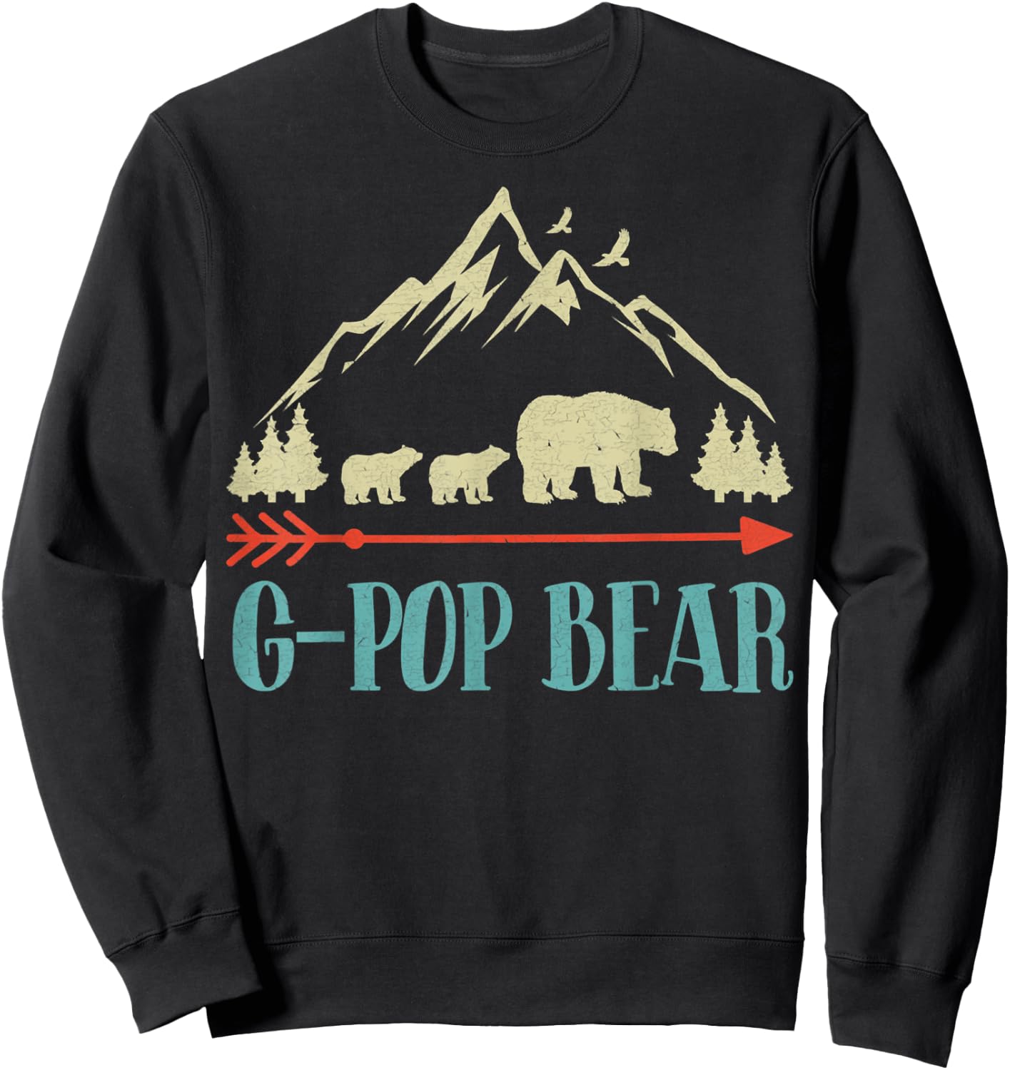 G-Pop Bear-Vintage Father's Day Mother's Day Sweatshirt - Sweatshirt | Black
