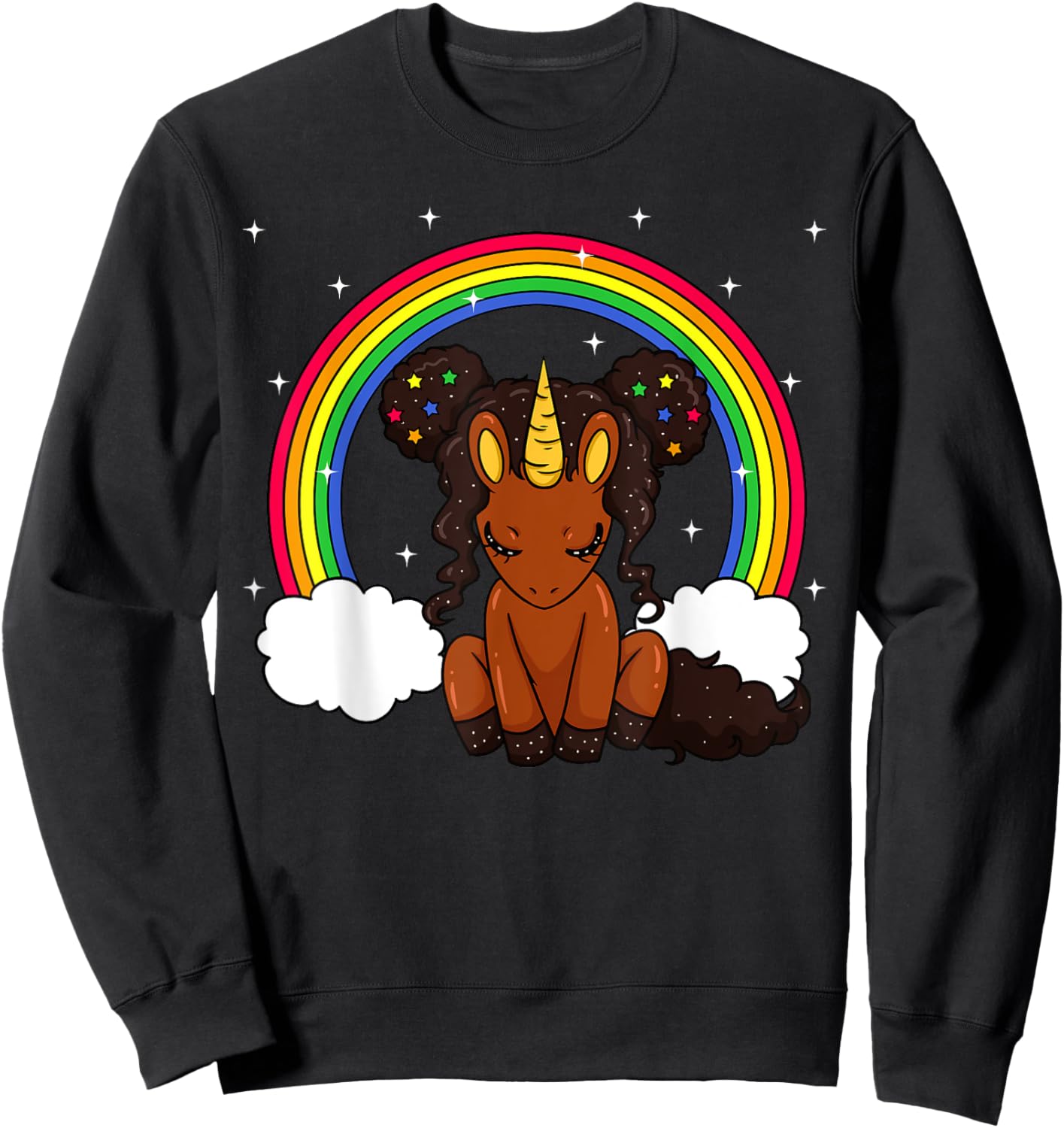 African American Unicorn African Unicorn Love Sweatshirt - Sweatshirt | Black