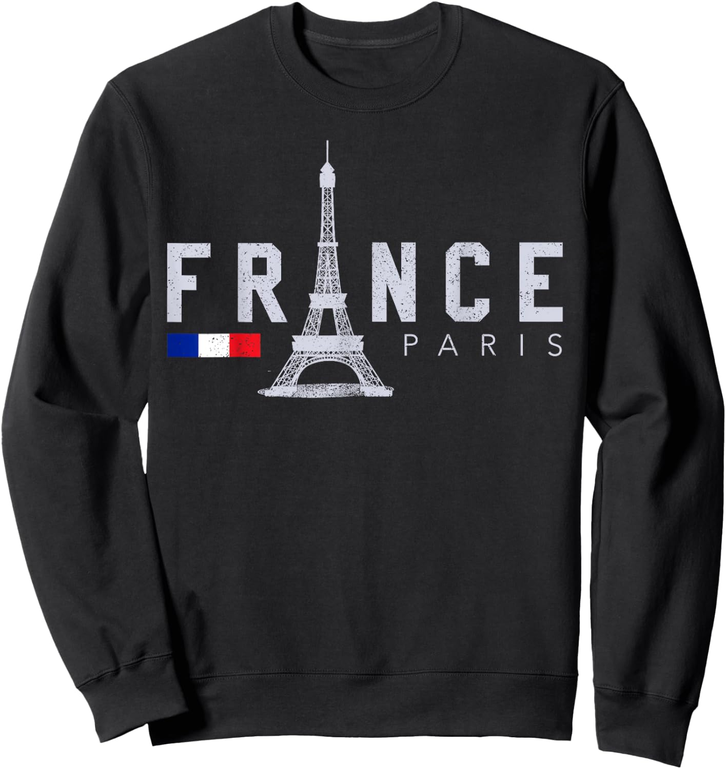 France Paris French Flag Eiffel Tower Souvenir Gift Sweatshirt - Sweatshirt | Black