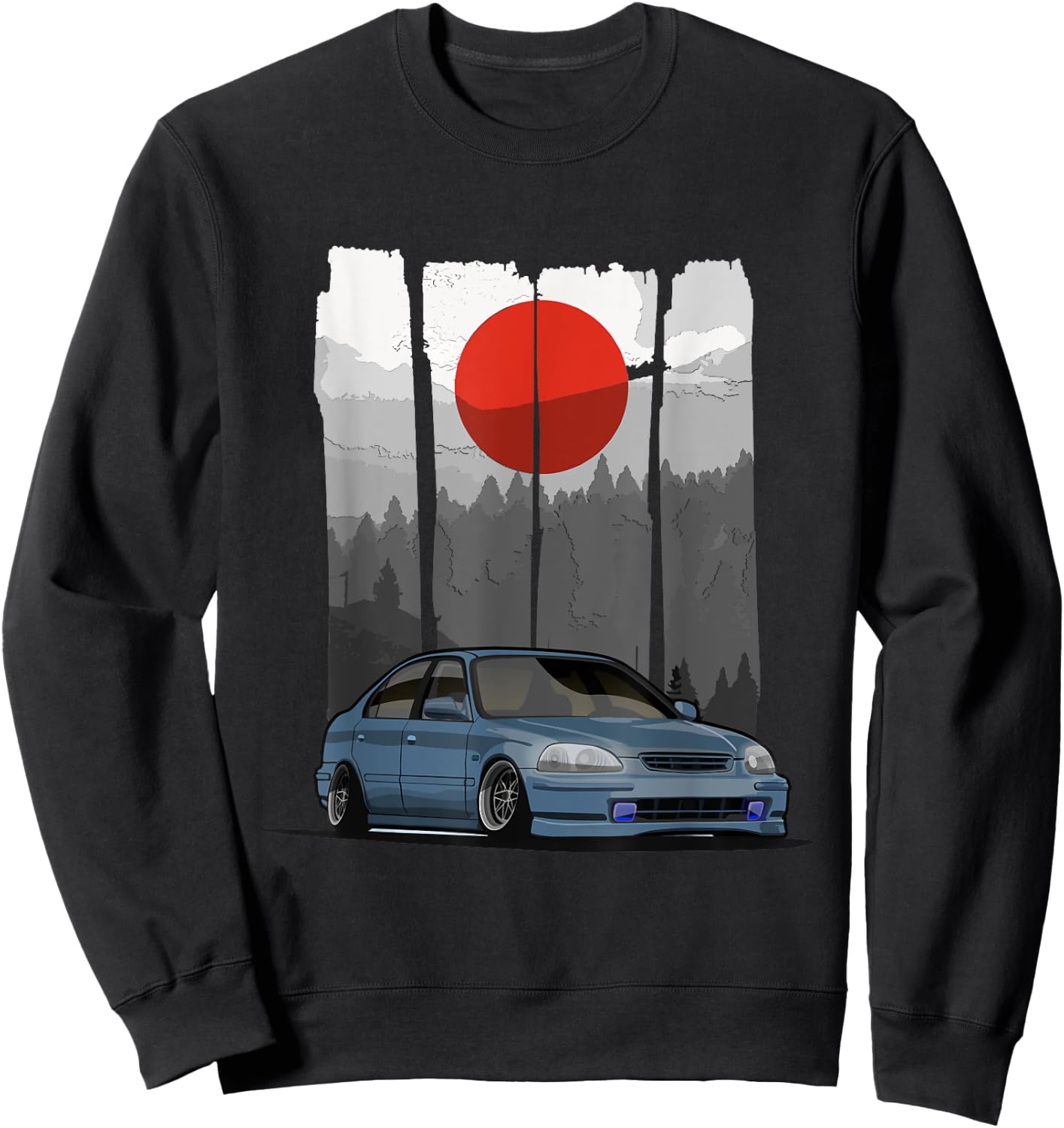 JDM EG6 Type R Car Tuning Japan Rising Sun Sweatshirt - Sweatshirt | Black