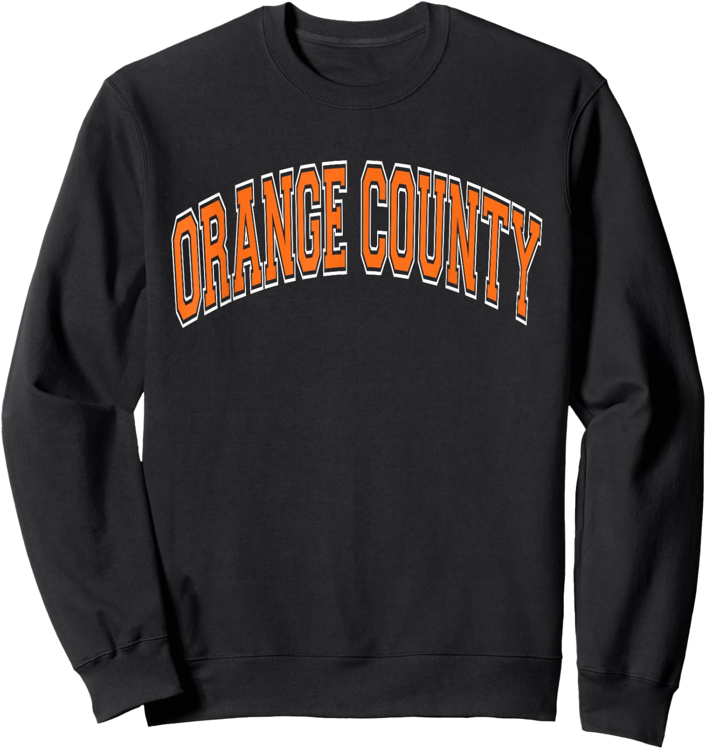 Orange County Arched Orange Text Sweatshirt - Sweatshirt | Black