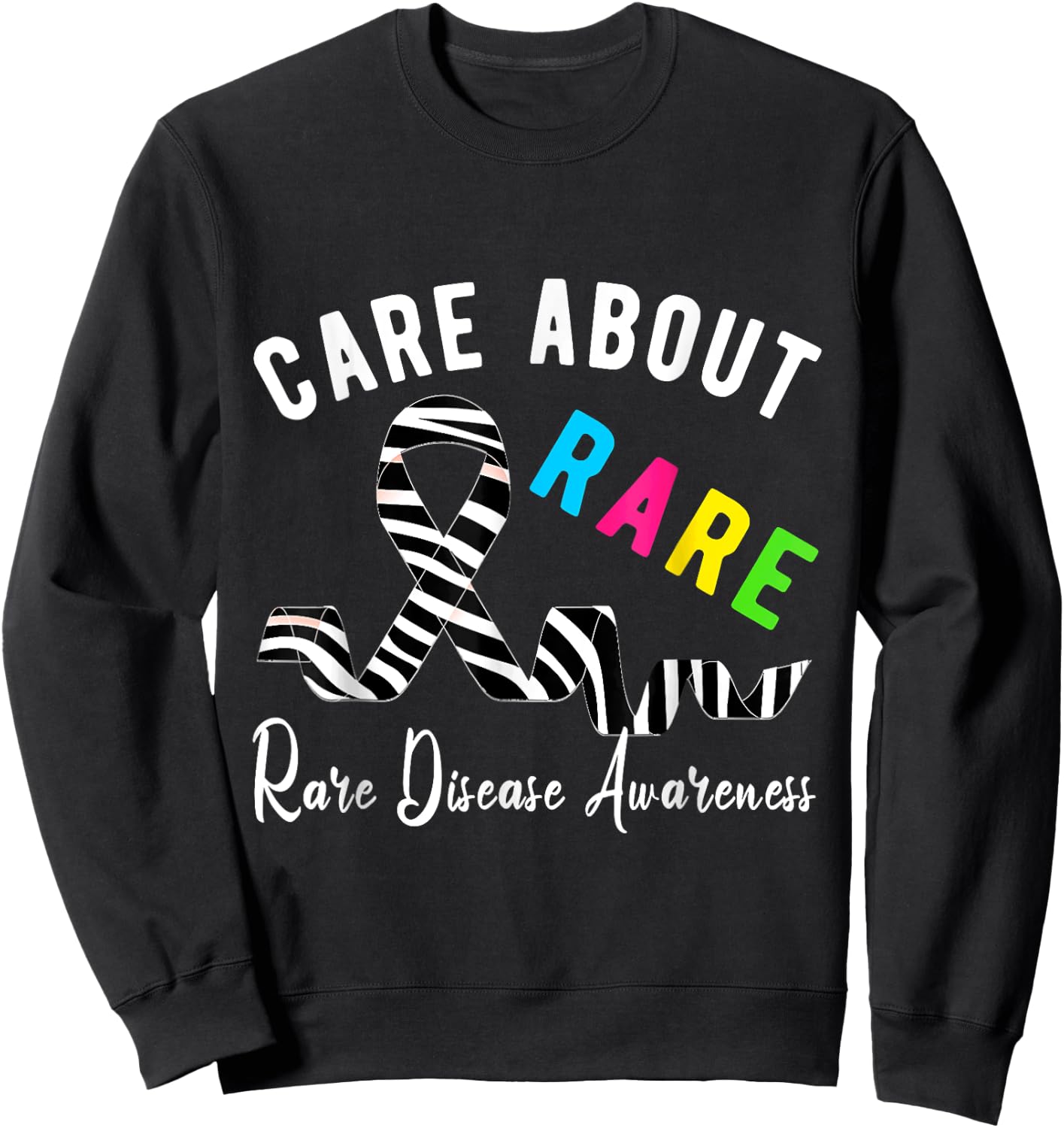 Rare Disease Day Care About Rare Disease Awareness Sweatshirt - Sweatshirt | Black
