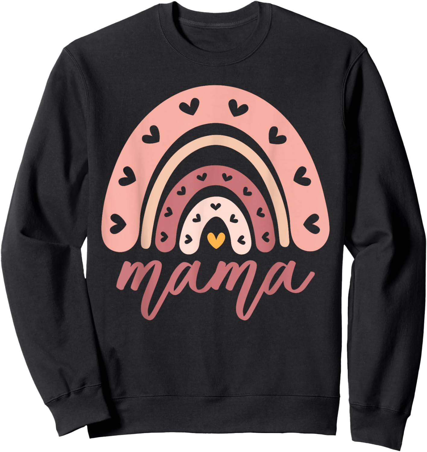 Mama Birthday Rainbow Family Mom Sweatshirt - Sweatshirt | Black