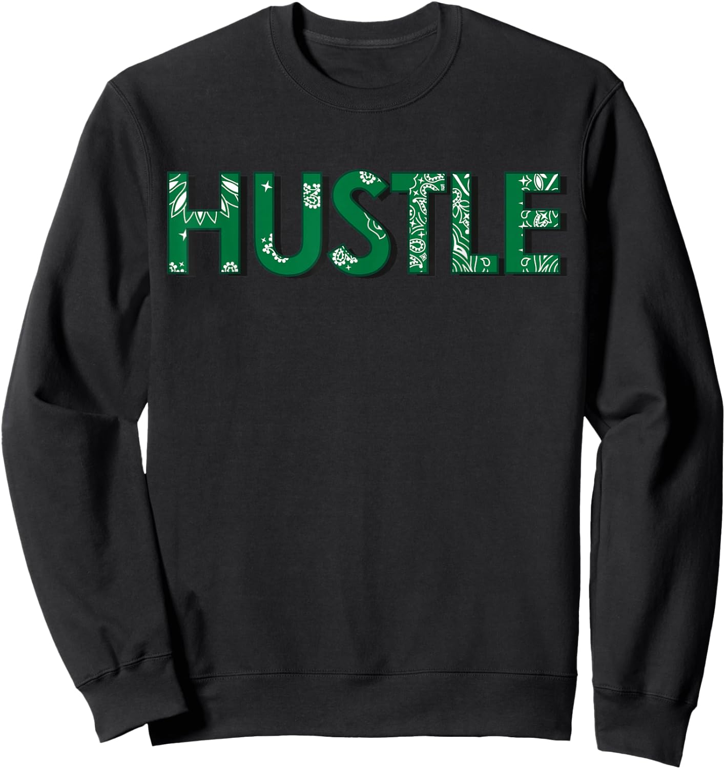 CaliDesign Green Bandana Print Hustle Sweatshirt - Sweatshirt | Black