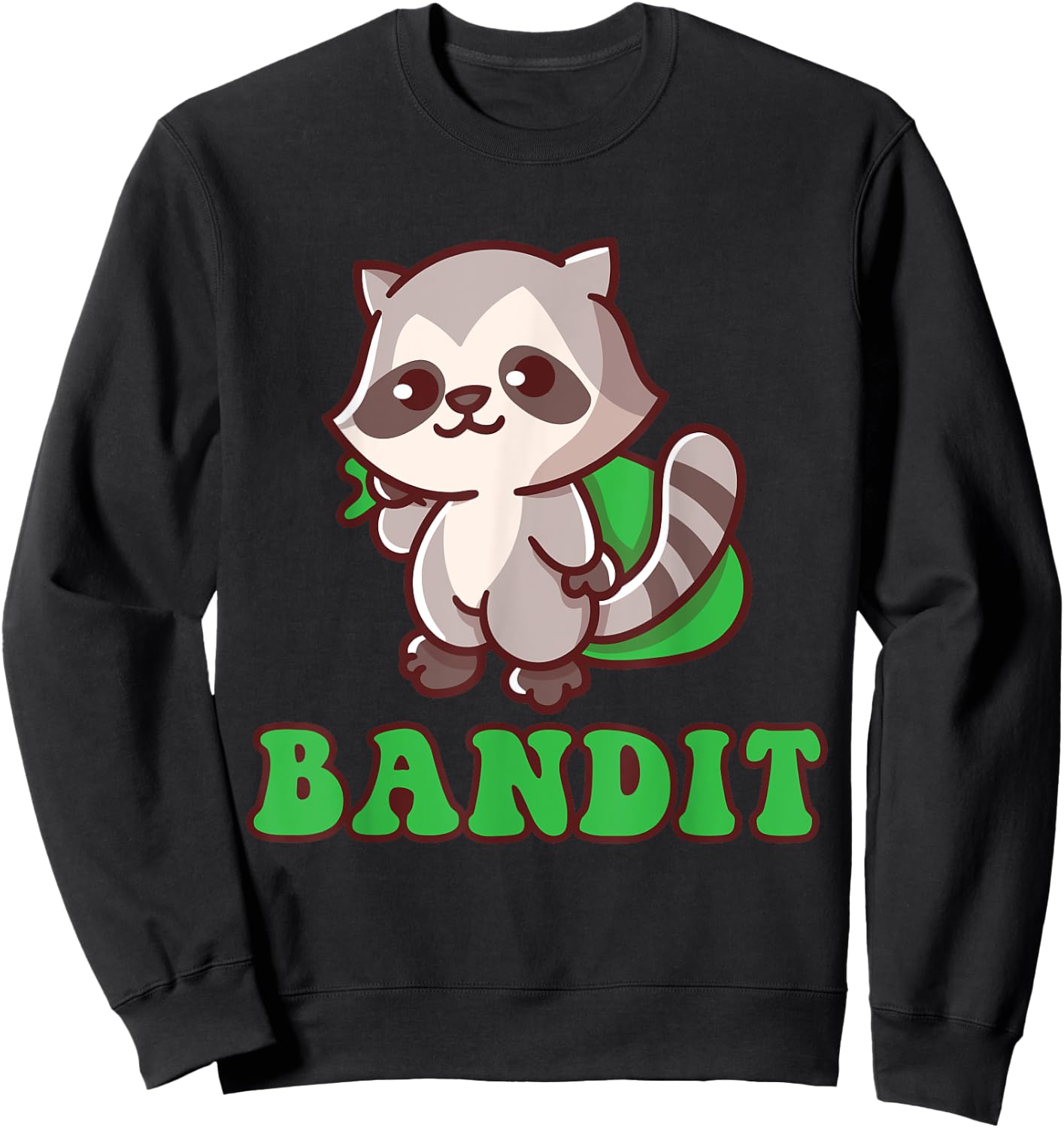 Bandit Cute Criminal Rubbish Panda Animal Friend Raccoon Sweatshirt - Sweatshirt | Black