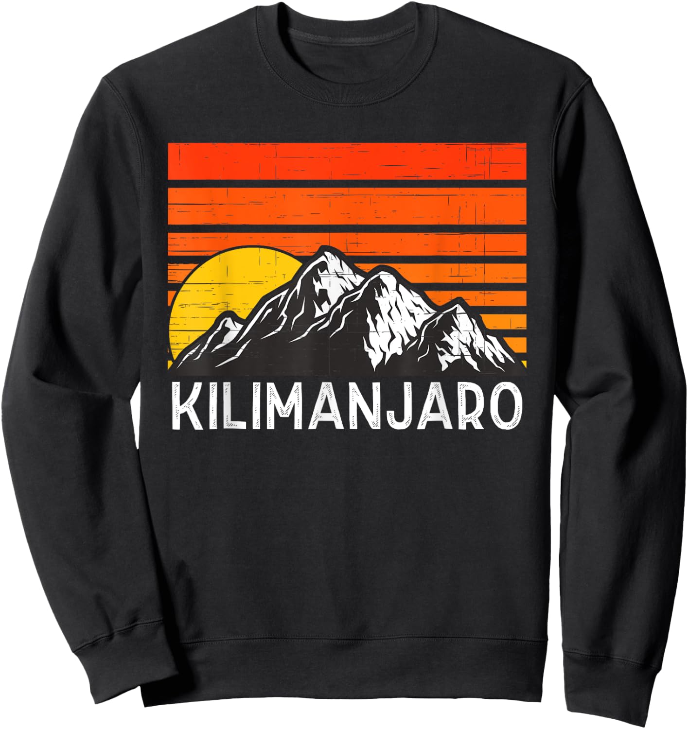 Mount Kilimanjaro Retro Vintage Mountain Sweatshirt - Sweatshirt | Black