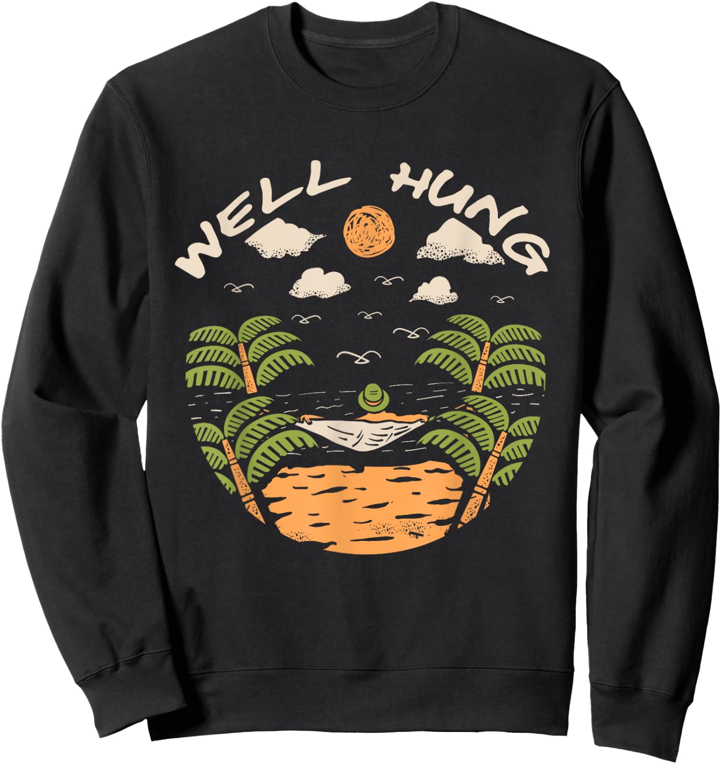 Well Hung! Camping Hammock Hammock Sweatshirt - Sweatshirt | Black