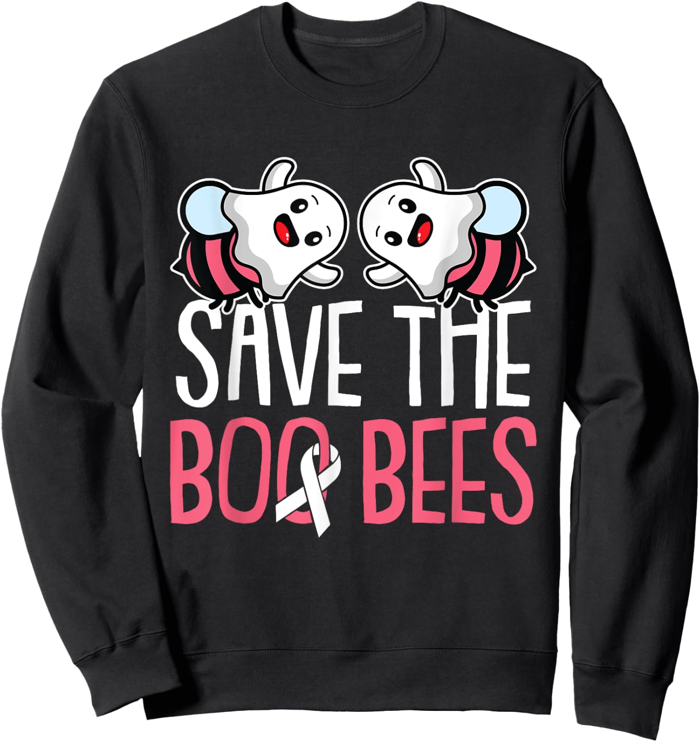 Save The Boo Bees Breast Cancer Awareness Warrior Survivor Sweatshirt - Sweatshirt | Black