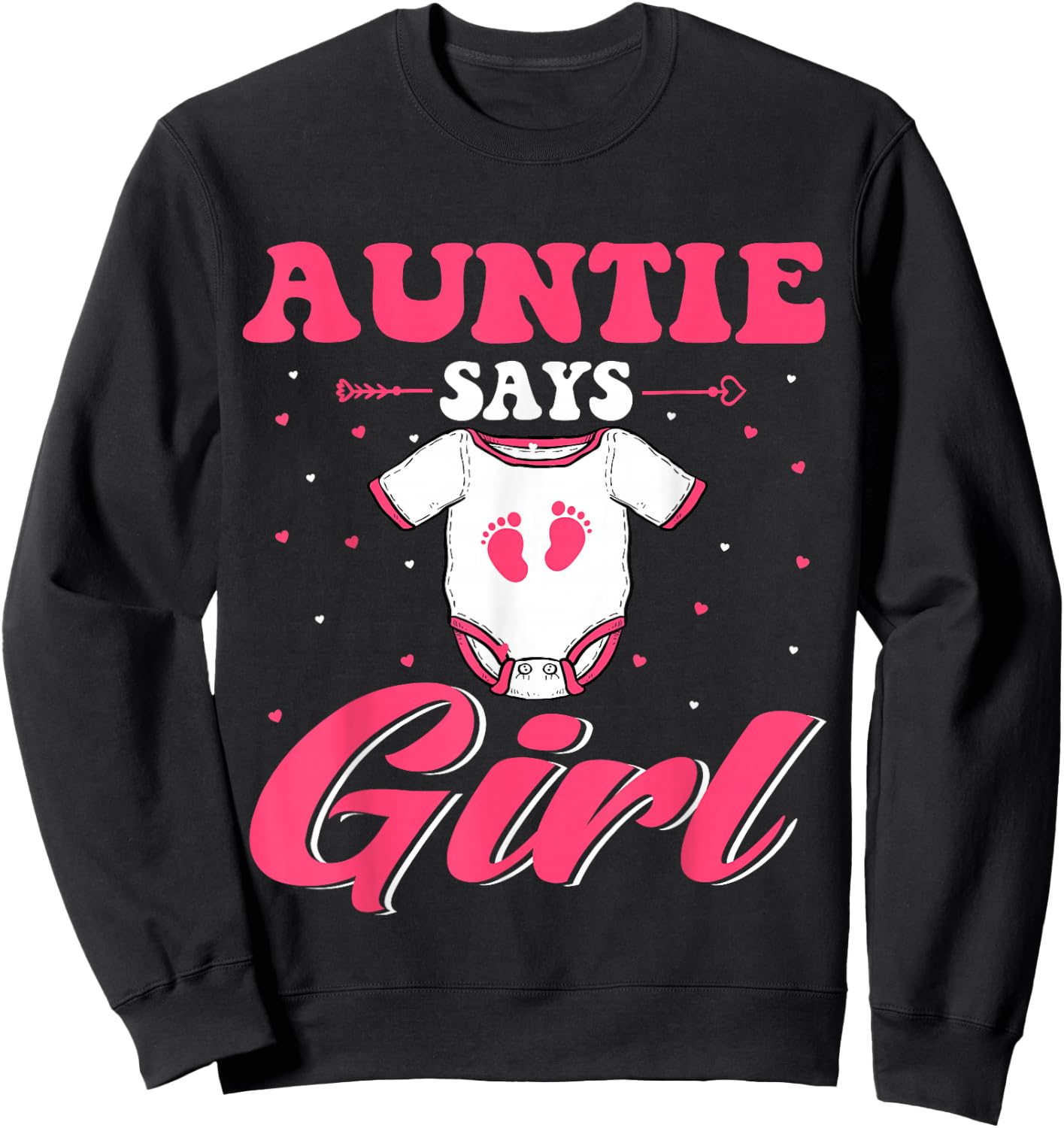 Gender Reveal Auntie says Girl Matching Family Party Sweatshirt - Sweatshirt | Black