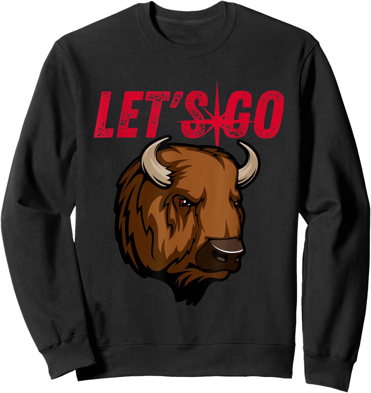 Let's Go Buffalo New York WNY BFLO Vintage Football Sweatshirt - Sweatshirt | Black