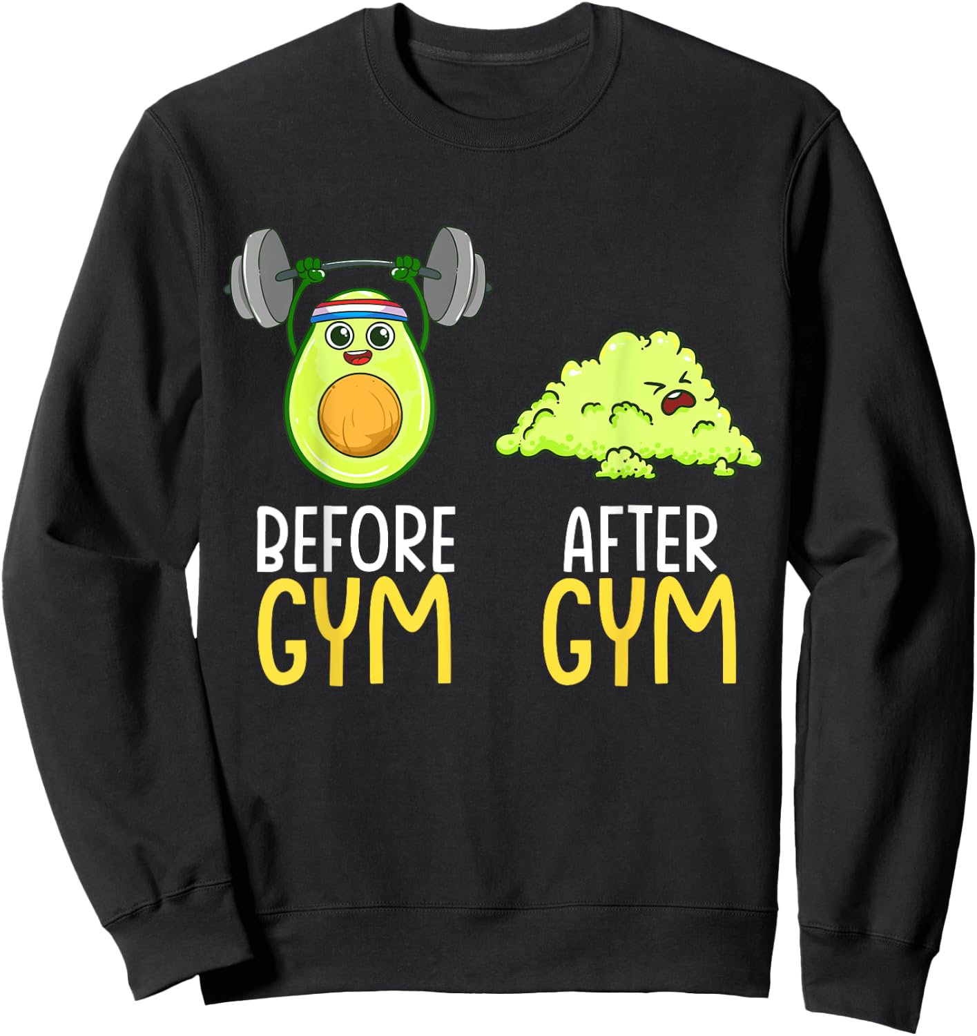 Weightlifting Avocado Guacamole Funny Gym Workout Routine Sweatshirt - Sweatshirt | Black