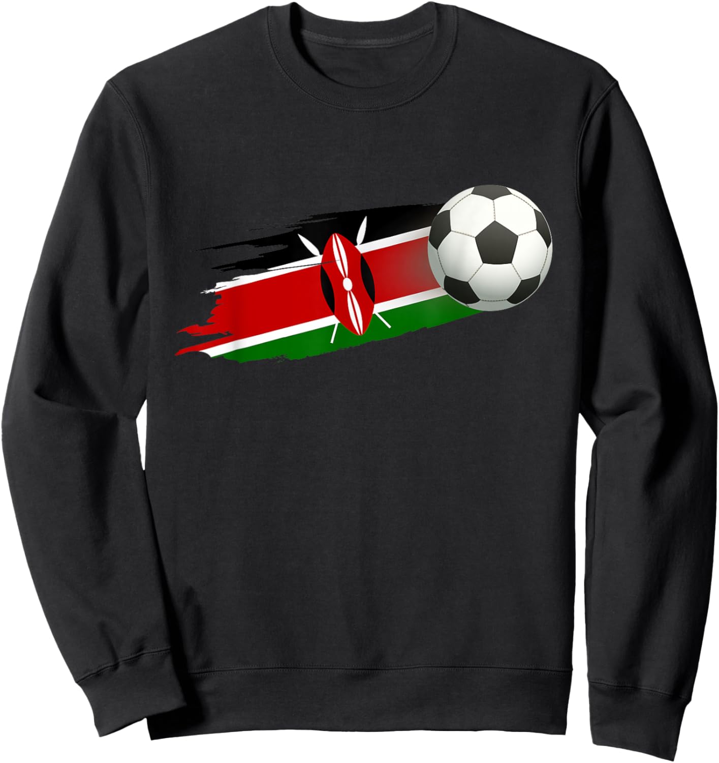 Kenya Soccer Ball Kenya Flag Jersey - Kenyan Football Fan Sweatshirt - Sweatshirt | Black