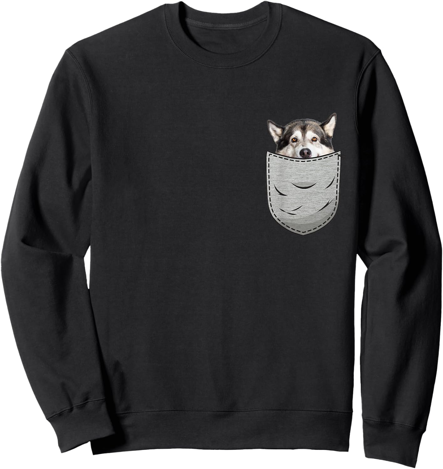 Mal Mally Pocket Chest Bag for Alaska Dog Owners Men Women Girls Kids Sweatshirt - Sweatshirt | Black