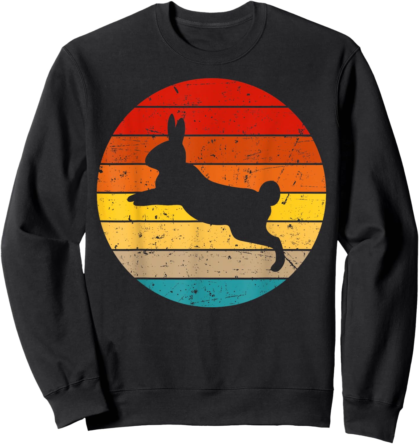 Vintage Rabbit Design Bunny Lover Men Women Boys Girls Kids Sweatshirt - Sweatshirt | Black