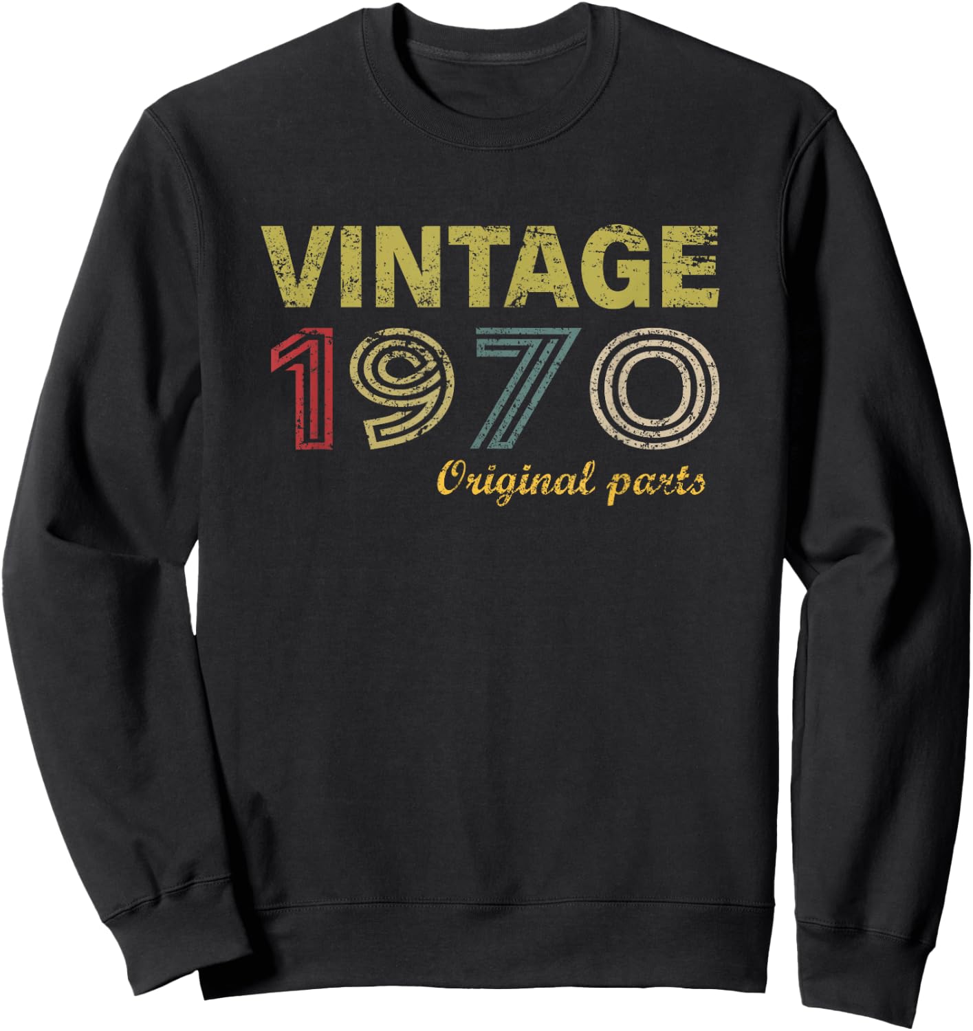 Vintage 1970 Cool 55 Year Old Bday Men Women 55th Birthday Sweatshirt - Sweatshirt | Black