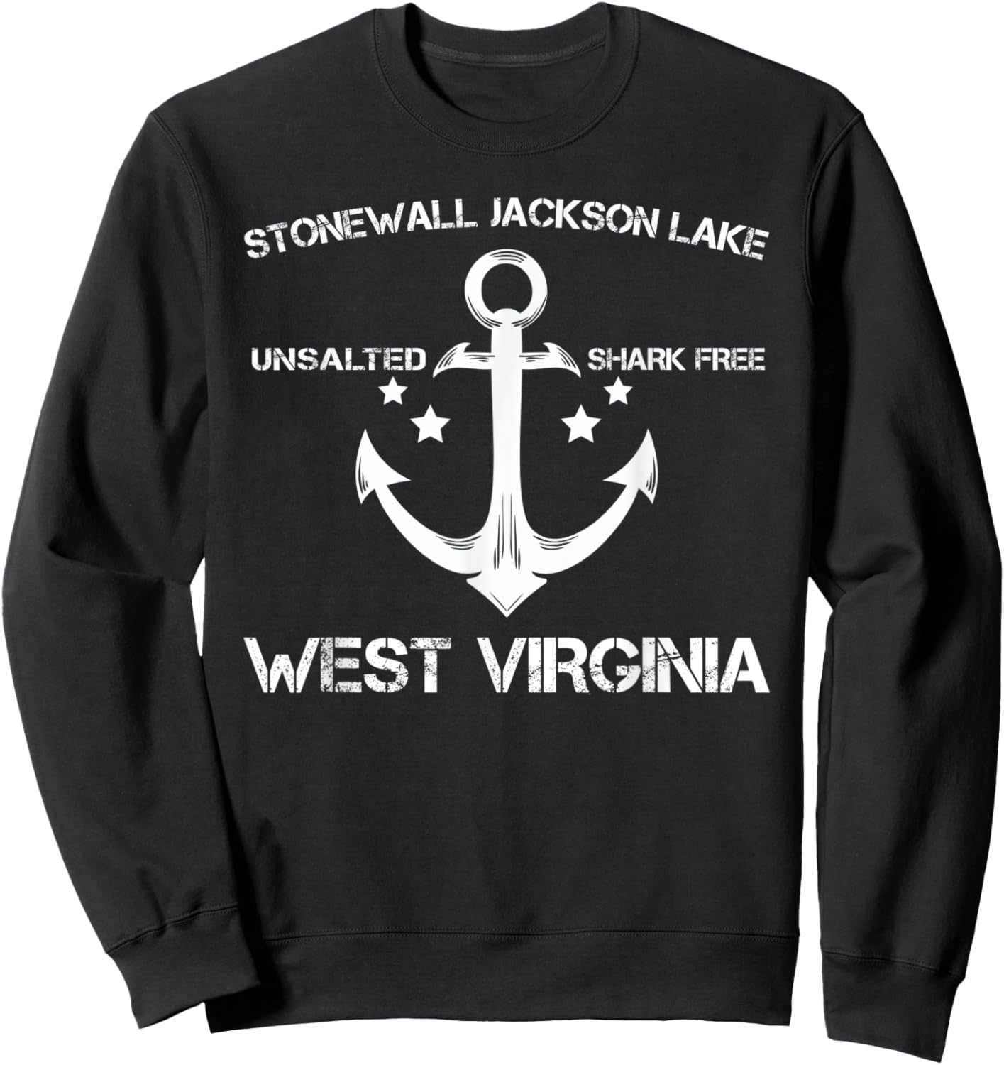 STONEWALL JACKSON LAKE WEST VIRGINIA Funny Fishing Gift Sweatshirt - Sweatshirt | Black