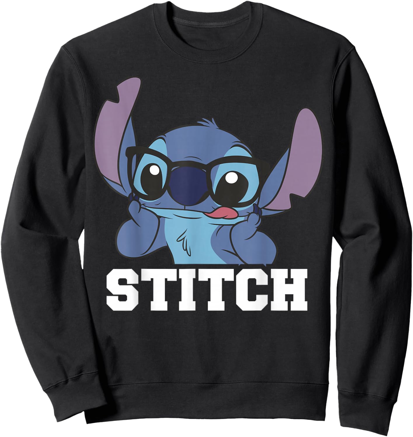 Disney Lilo & Stitch Nerdy Stitch Portrait Sweatshirt - Sweatshirt | Black