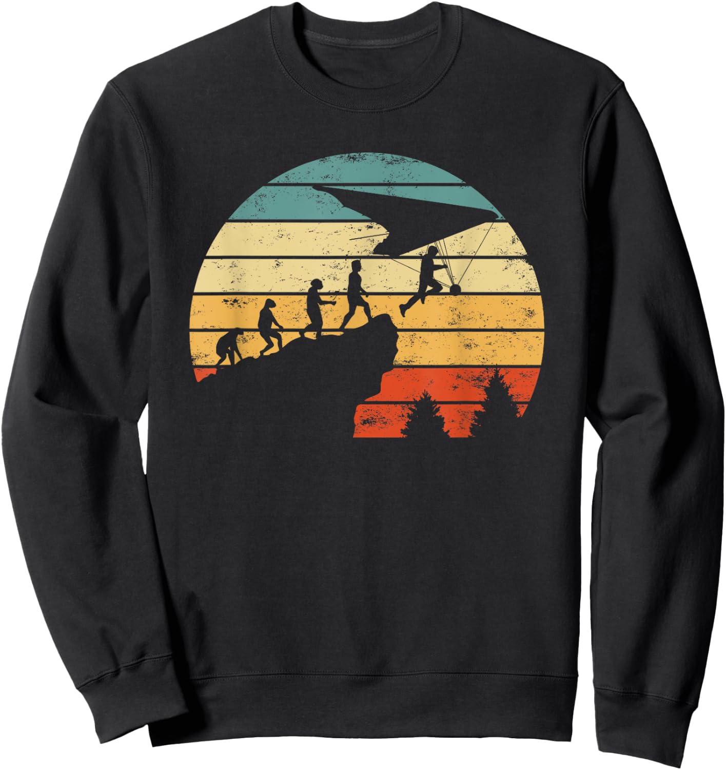 Hang glider motiv evolution hang gliding Sweatshirt - Sweatshirt | Black