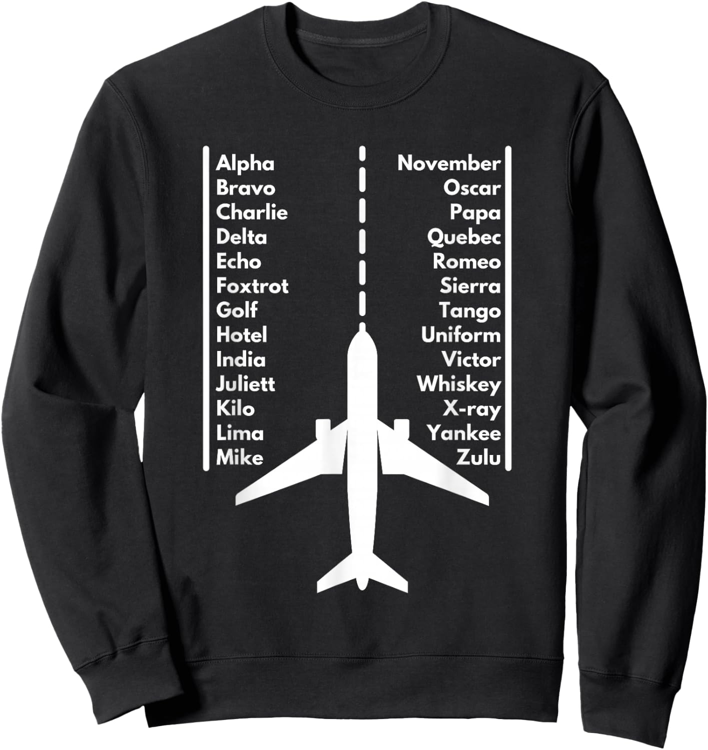 Phonetica Alphabet - Funny Pilot & Aviation Airplane Gift Small Sweatshirt - Sweatshirt | Black