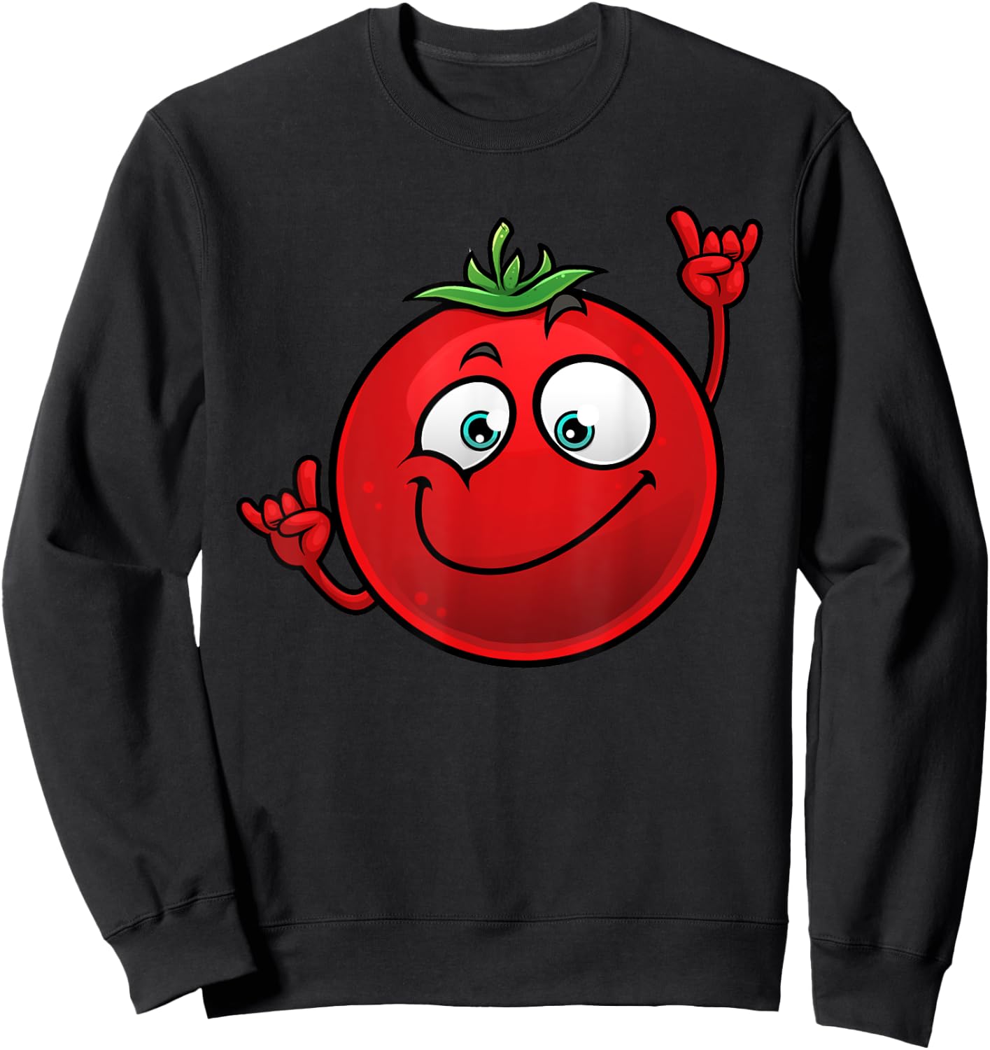 Funny Tomato Designs Women Dancing Farm Foodie Sweatshirt - Sweatshirt | Black