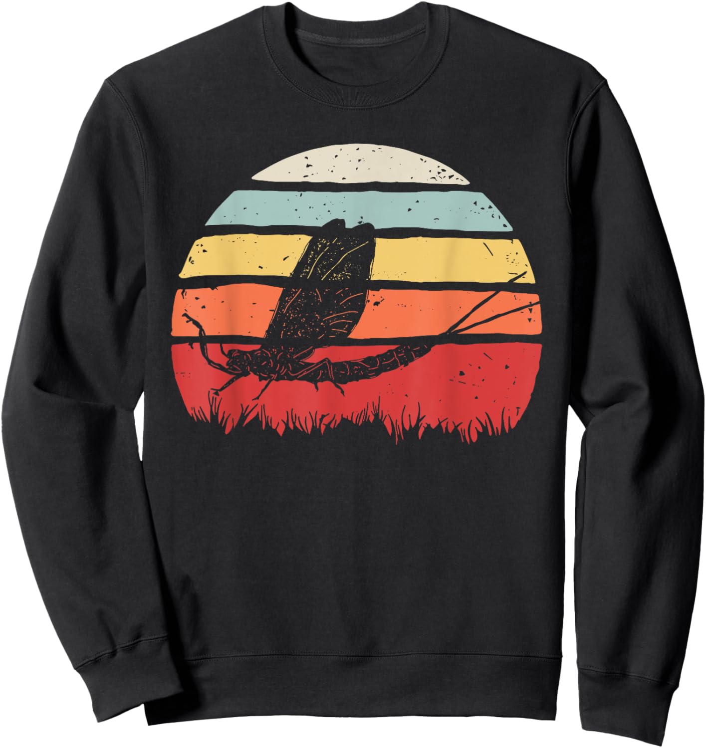 Vintage Retro Mayfly Sweatshirt - Sweatshirt | Black