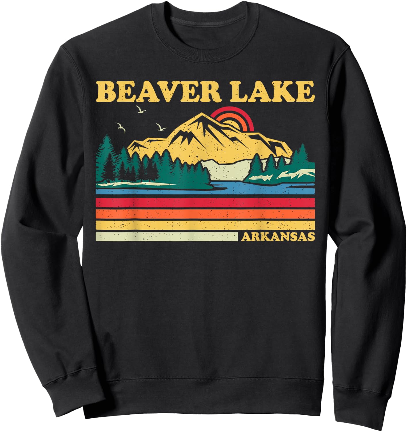 Retro Summer Vacation Vintage Arkansas Beaver Lake Women Girls Kids Sweatshirt - Sweatshirt | Black