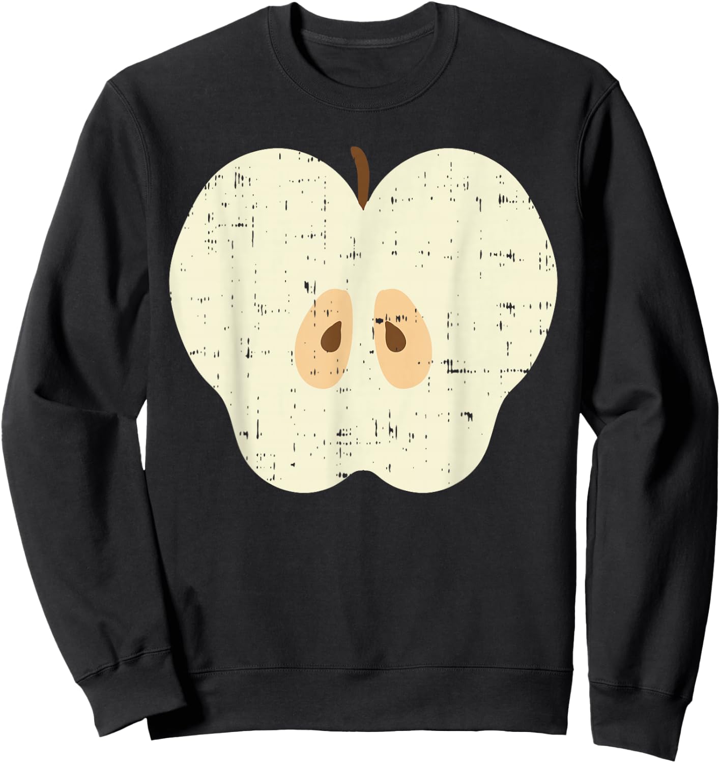 Apple Slice Funny Fruit Food Lazy DIY Easy Halloween Costume Sweatshirt - Sweatshirt | Black