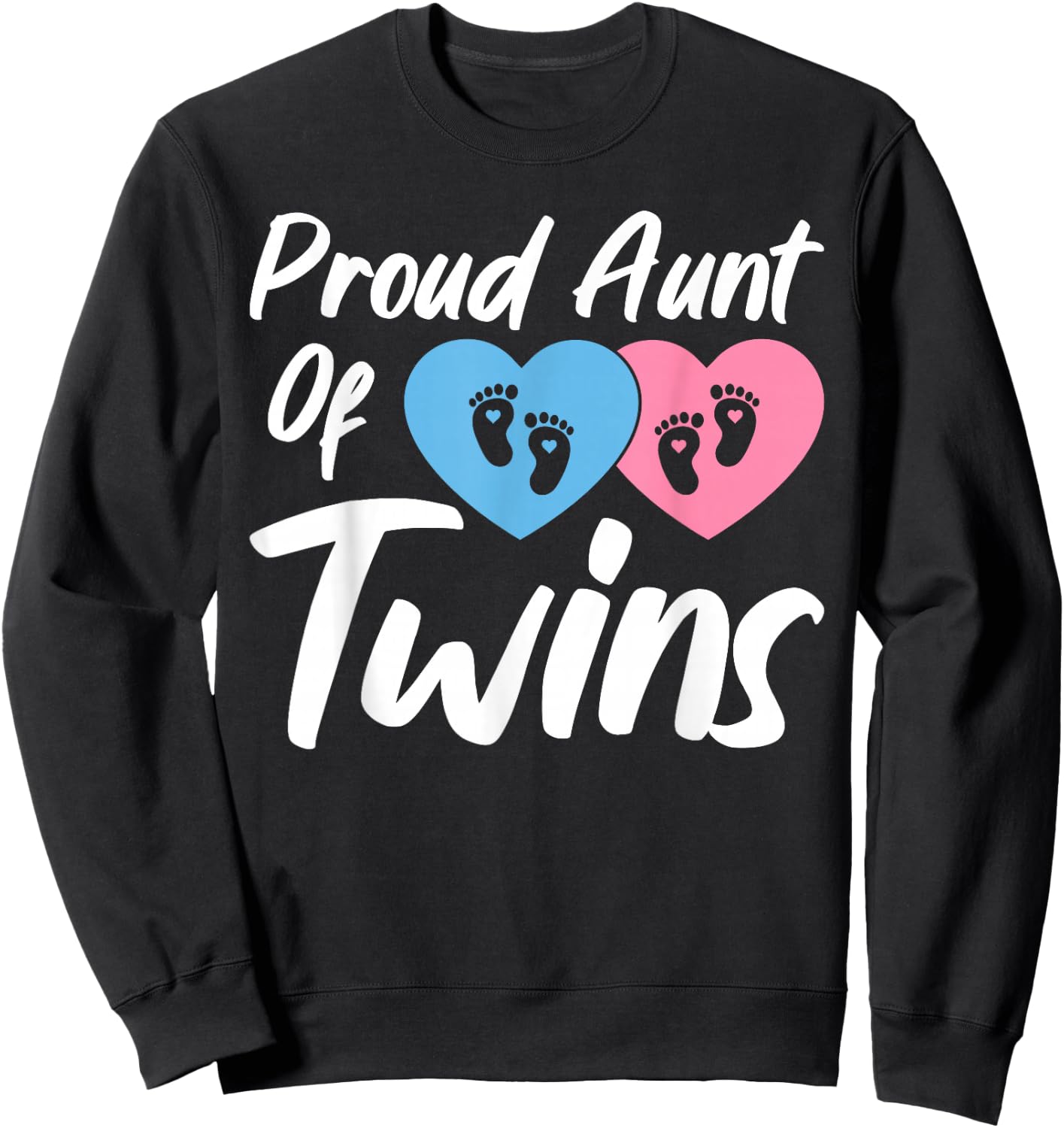 Proud Aunts Of Twin Mom Women Girls Twins Auntie Sweatshirt - Sweatshirt | Black