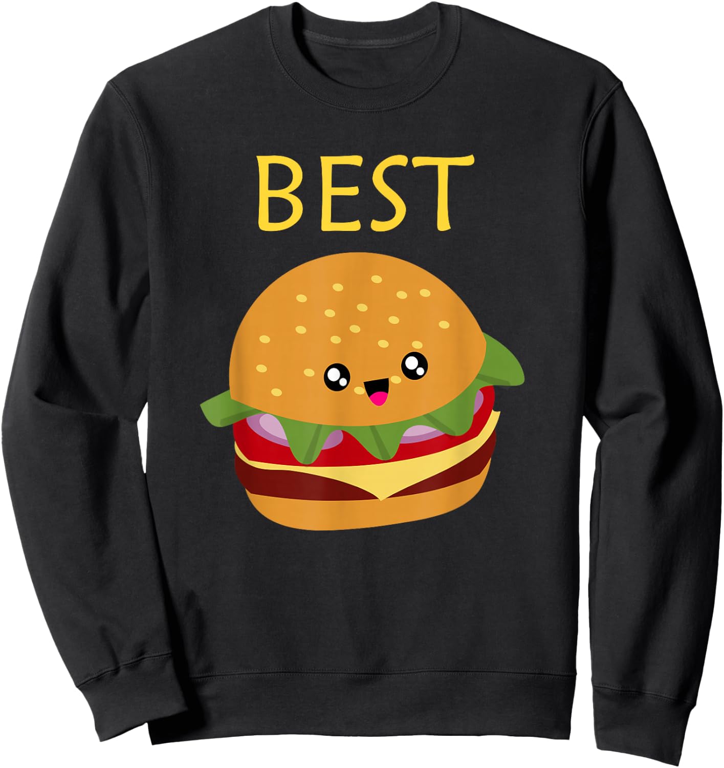 Matching Set - Burger and Fries Sweatshirt - Sweatshirt | Black
