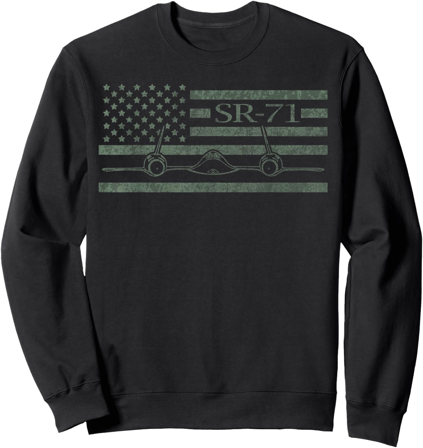 SR-71 Jet US Military Aircraft Black Bird Sweatshirt - Sweatshirt | Black