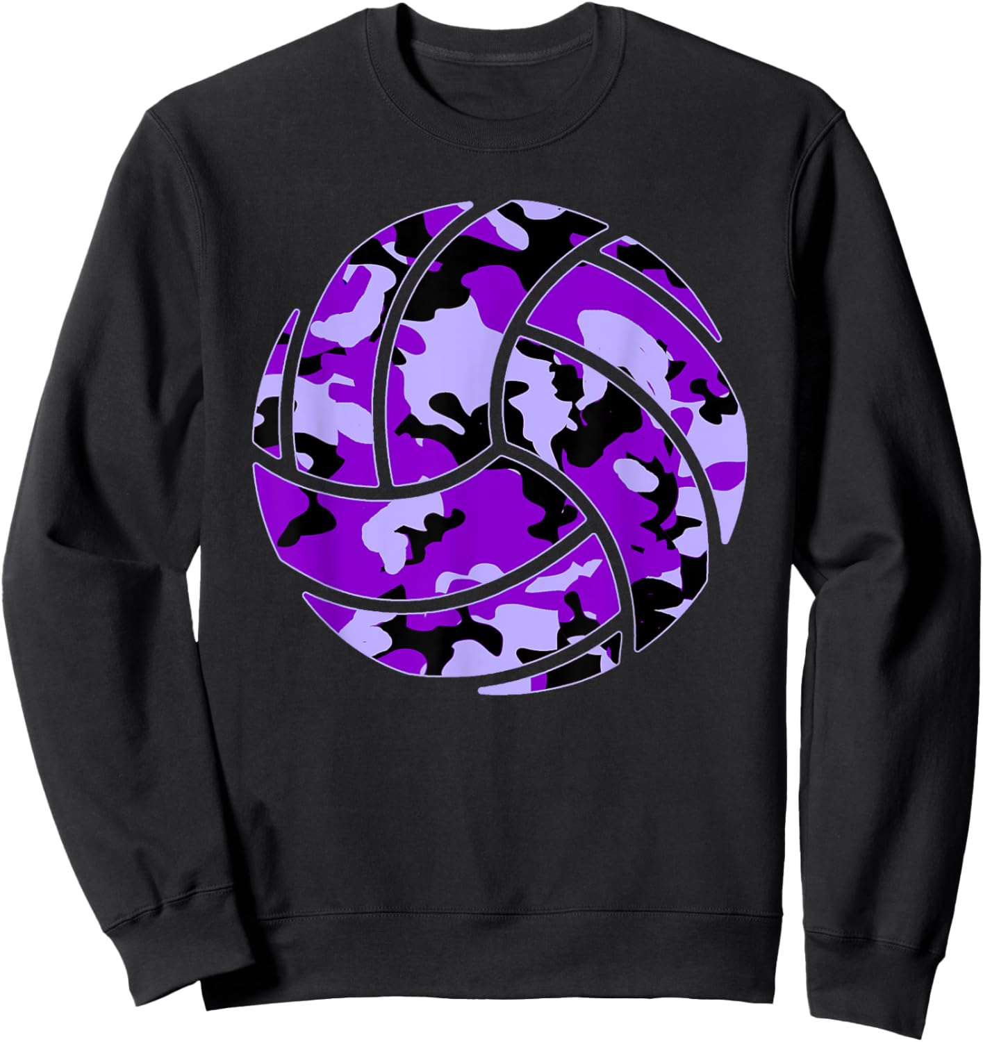 Purple Camo Volleyball - Purple Camouflage Volleyball Sweatshirt - Sweatshirt | Black
