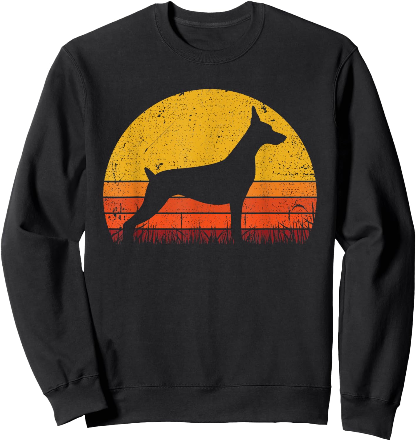 Retro Dobermann Shirt Dog Mom Dog Dad Vintage Doberman Sweatshirt - Sweatshirt | Black