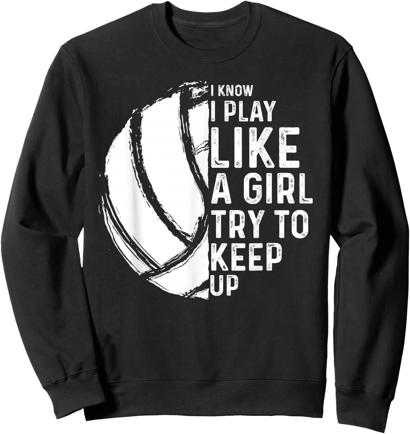 Funny Volleyball Design Girls Women Youth Teen Sports Lovers Sweatshirt - Sweatshirt | Black