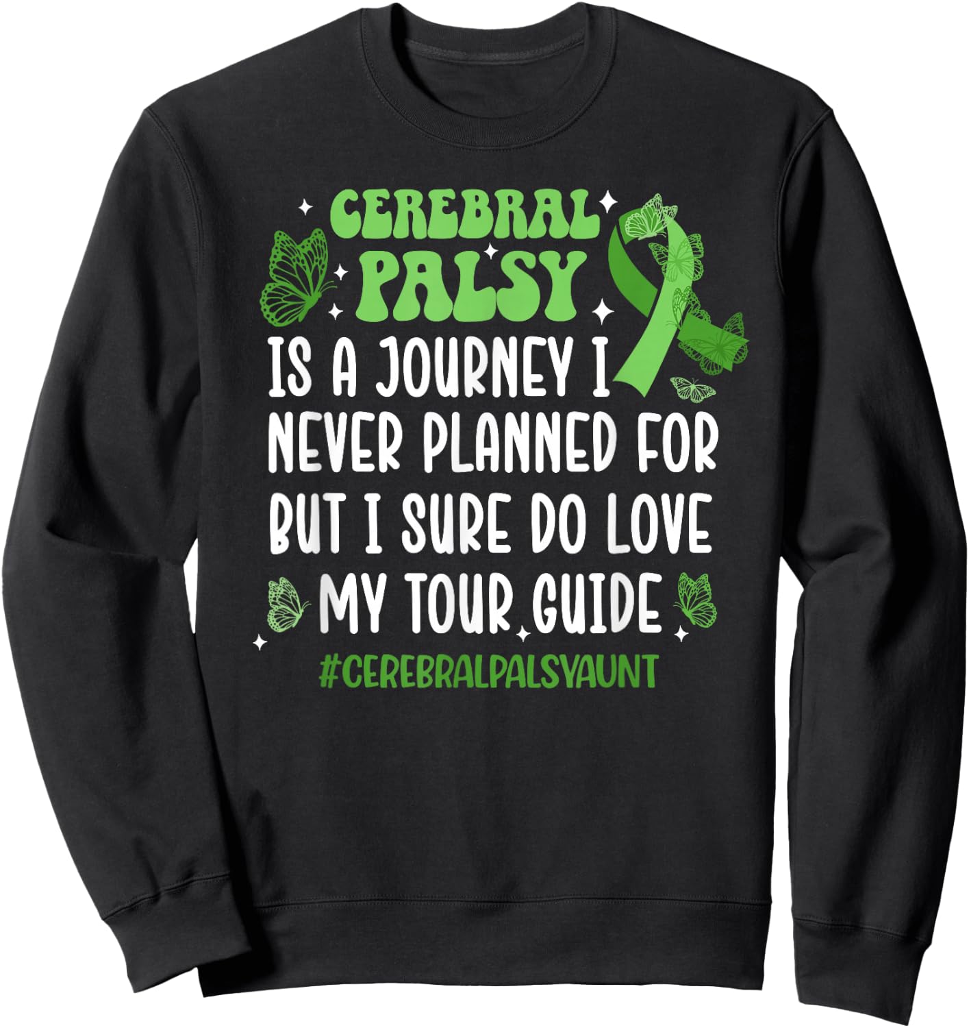 Cerebral Palsy Aunt Of A Cerebral Palsy Warrior Aunt Sweatshirt - Sweatshirt | Black