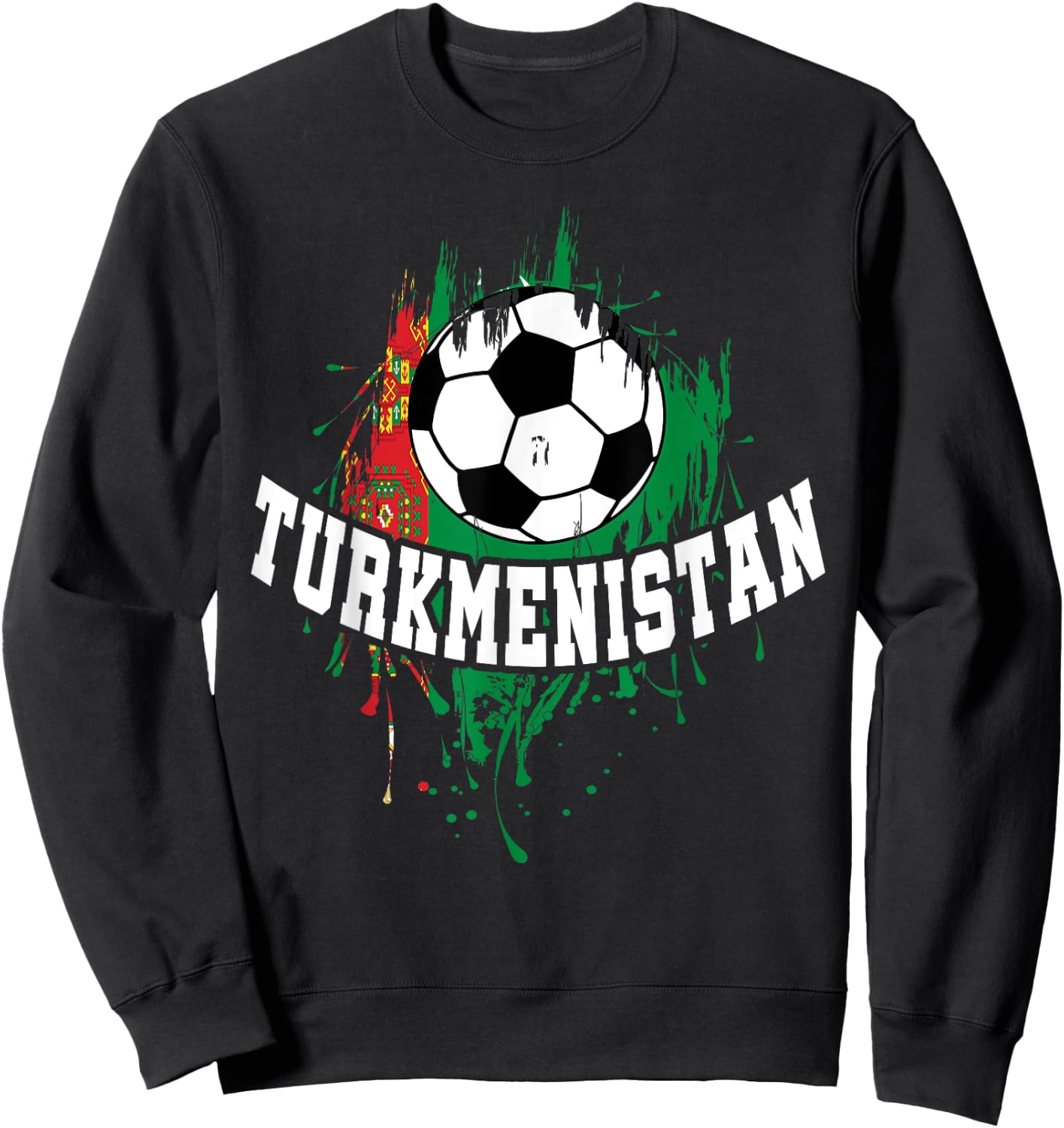 Turkmenistan Soccer Turkmenistan Football Turkmen Futbol Sweatshirt - Sweatshirt | Black