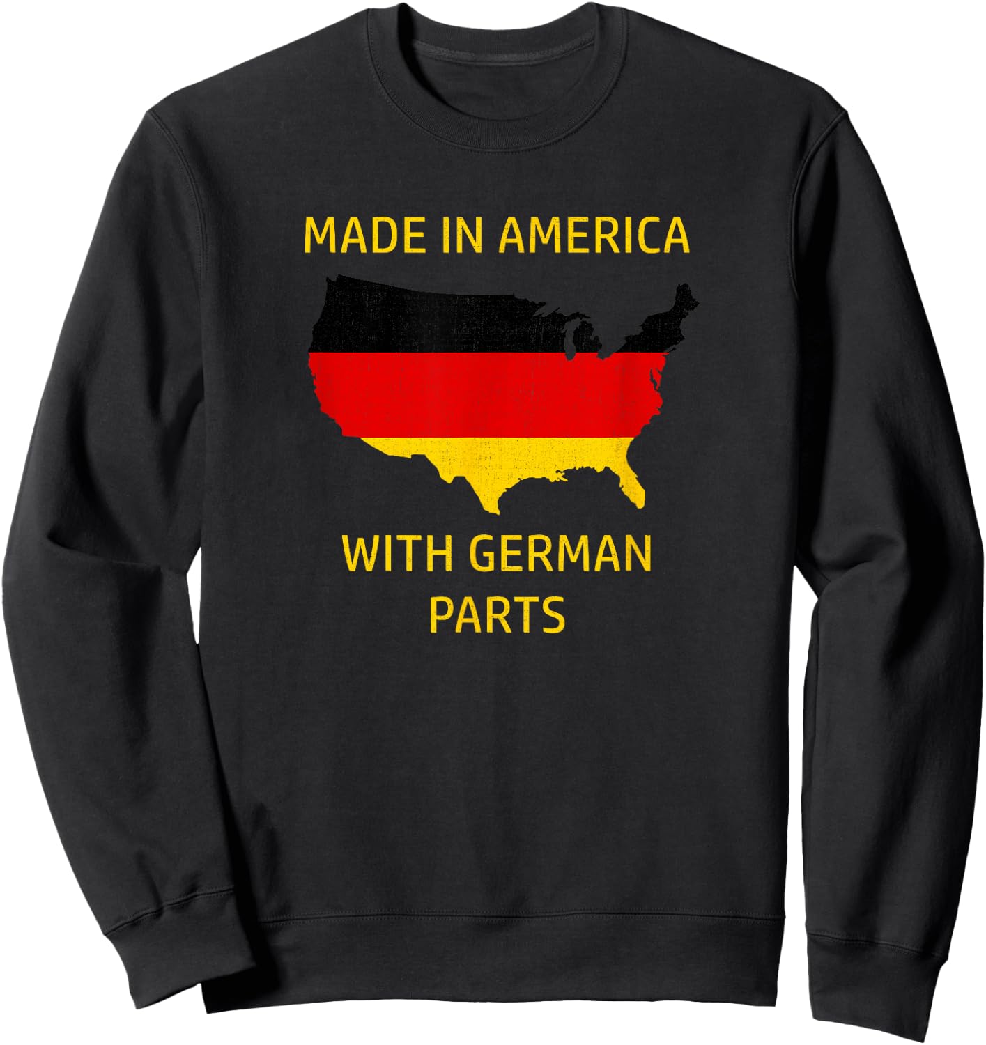 Made in America with German Parts - Germany and USA Pride Sweatshirt - Sweatshirt | Black
